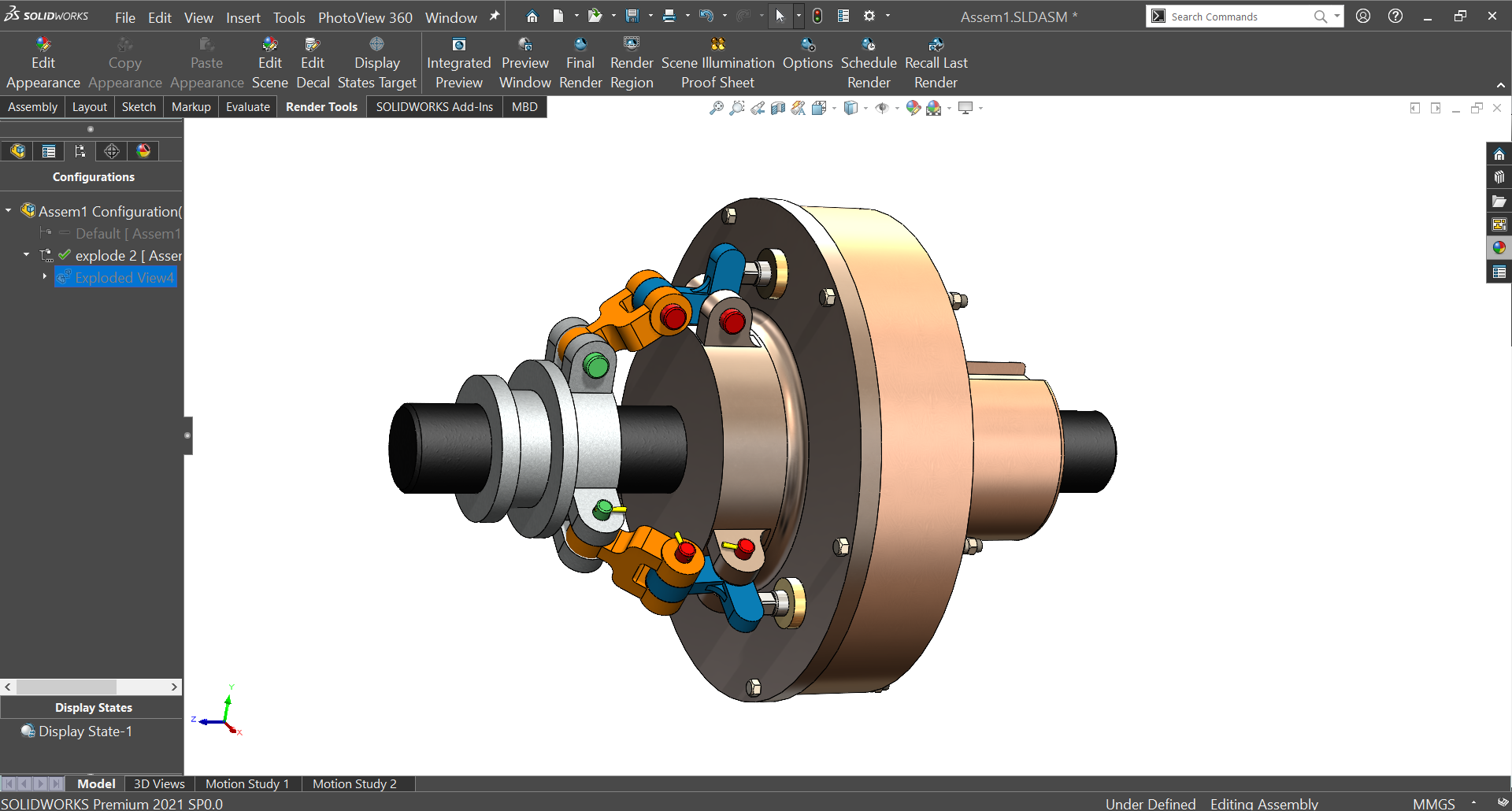 MULTIPLE DISK CLUTCH多片式离合器3D数模图纸 Solidworks设计 附工程图